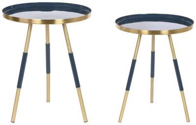 Blue Metal Side Table Set Of 2