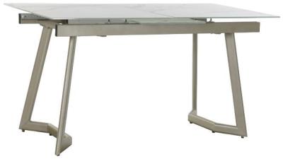 Glam White Glass 46 Seater Extending Dining Table