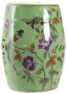 Oriental Green Porcelain Pajaros Side Table