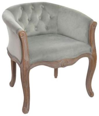 Traditional Grey Fabric Armchair