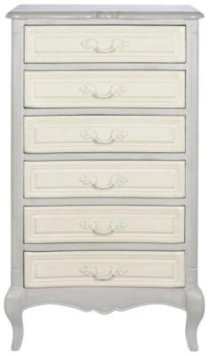 Romantic Grey Mango Wood 6 Drawer Chest