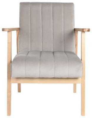 Grey And Natural Fabric Armchair