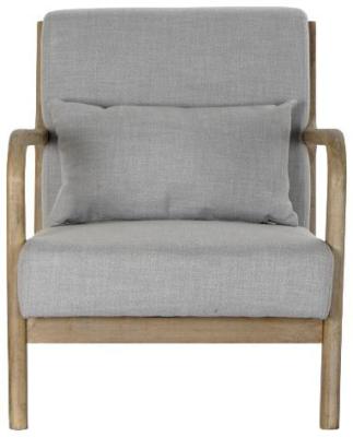 Grey And Natural Wood Armchair