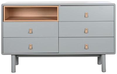 Scandi Grey Wood 5 Drawer Chest