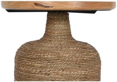 African Light Brown Wood Side Table