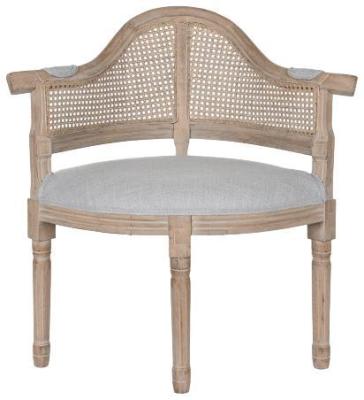 Product photograph of Traditional Wood And Light Grey Fabric Chair from Choice Furniture Superstore