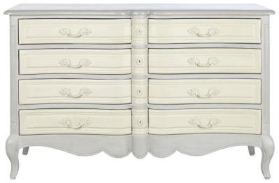 Romantic Light Grey Mango Wood Multi Drawer Chest