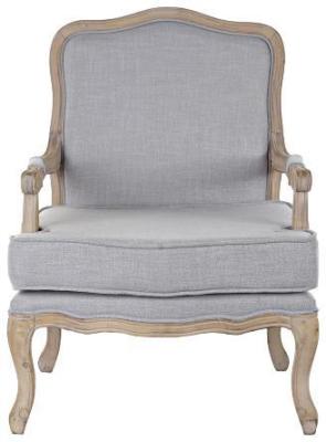 Traditional Light Grey Fabric Armchair