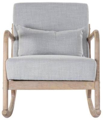 Sixties Light Gray Fabric Rocking Chair