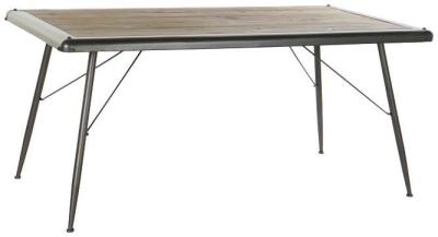 Loft Light Grey And Metal 6 Seater Dining Table