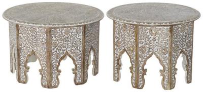 Natural Mango Wood Side Table Set Of 2