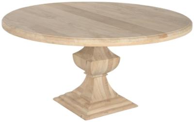 Traditional Natural Mango Wood 6 Seater Round Dining Table