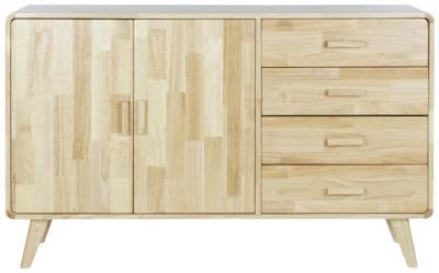 Natural Wood 120cm Small 2 Door Sideboard