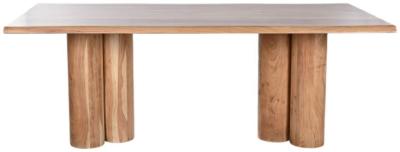 Modern Natural Acacia Wood 8 Seater Dining Table