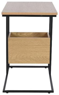 Urban Natural And Black Metal Side Table