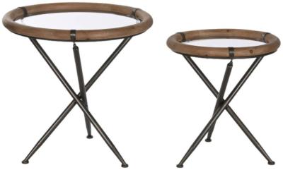 Loft Natural And Black Wood Side Table Set Of 2