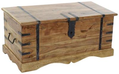 Natural Acacia Wood Blanket Box