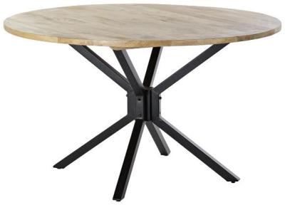 Loft Natural Mango Wood 4 Seater Round Dining Table