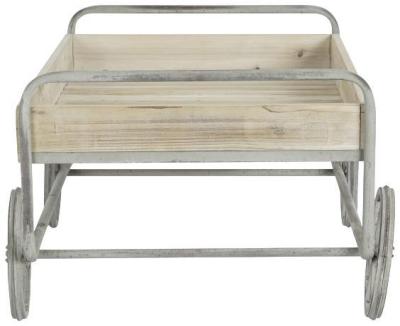 Vintage Natural And Grey Wood Car Side Table