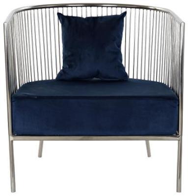 Navy Blue Steel Accent Chair