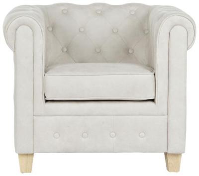 Off White Fabric Armchair