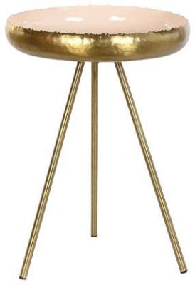 Pink And Gold Metal Round Side Table