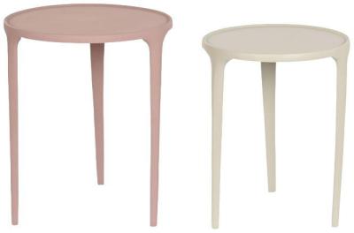 Urban Pink And Beige Metal Side Table Set Of 2