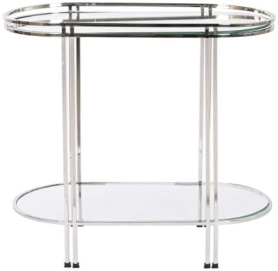 Modern Chromed Mirrored Top Side Table