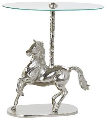 Cottage Silver And Metal Side Table