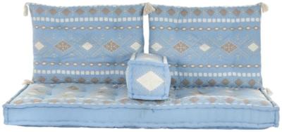 Product photograph of Sky Blue Fabric 2 Seater Floor Cushion from Choice Furniture Superstore