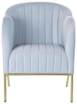 Modern Sky Blue Fabric Armchair