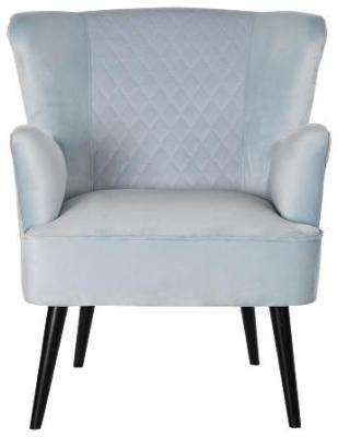 Sky Blue And Black Fabric Armchair