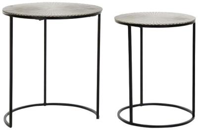 Modern Grey Metal Side Table Set Of 2