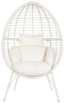 Garden White Rattan Occassional Armchair