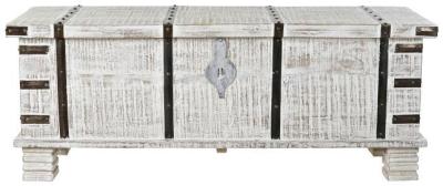 White Mango Wood Trunk Blanket Box