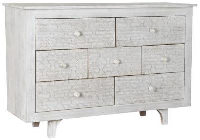 Indian White Mango Wood 7 Drawer Chest