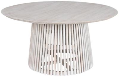 Scandi White Wood 6 Seater Round Dining Table