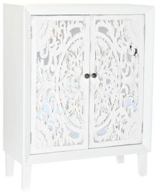 White Wood 80cm Small 2 Door Sideboard