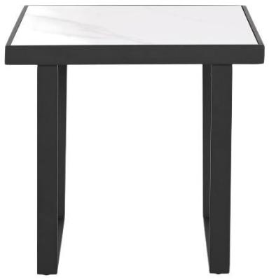 Urban White And Black Metal Side Table