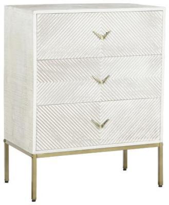 White Mango Wood 3 Drawer Small Chest