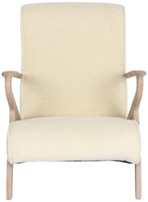 Modern White And Natural Fabric Armchair