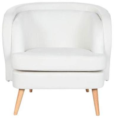 White And Natural Fabric Armchair