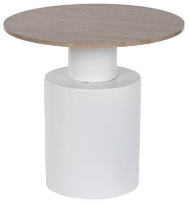 Urban White And Natural Metal Side Table