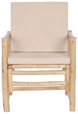 Product photograph of White And Natural Wood Armchair from Choice Furniture Superstore