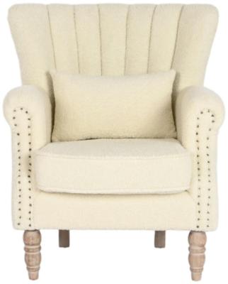 Modern White Fabric Armchair