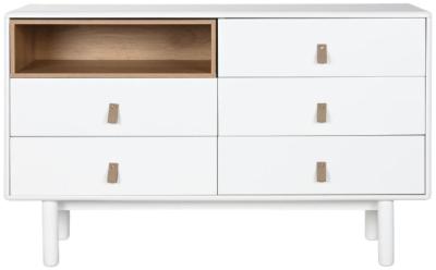 Scandi White Wood 5 Drawer Chest