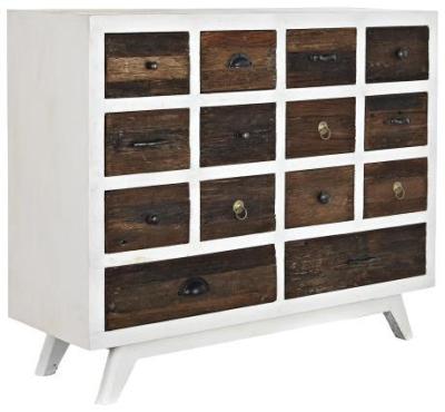 African White Wood Multi Drawer Chest