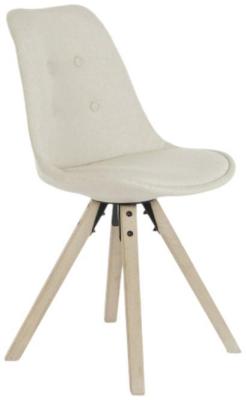 Set Of 2 Scandi Beige Fabric Dining Chair