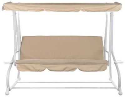 Garden Beige And White Steel Swing Bench