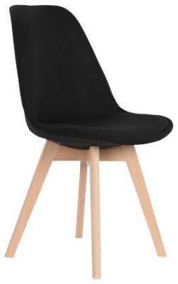 Set Of 4 Scandi Black Fabric Dining Chair